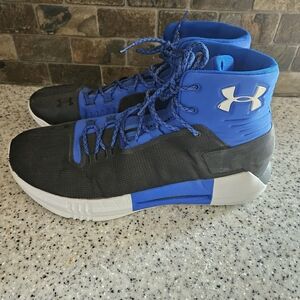 Under Armour Mens Blue and Black High-Top Sneakers